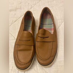 COLE HAAN Pinch Maine Cognac Women’s Leather Penny Loafers 8.5B